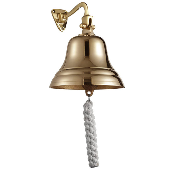 Rosalind Wheeler Last Orders Bell Wall Mounted Nautical Themed Brass Ship Bell Hanging Doorbell